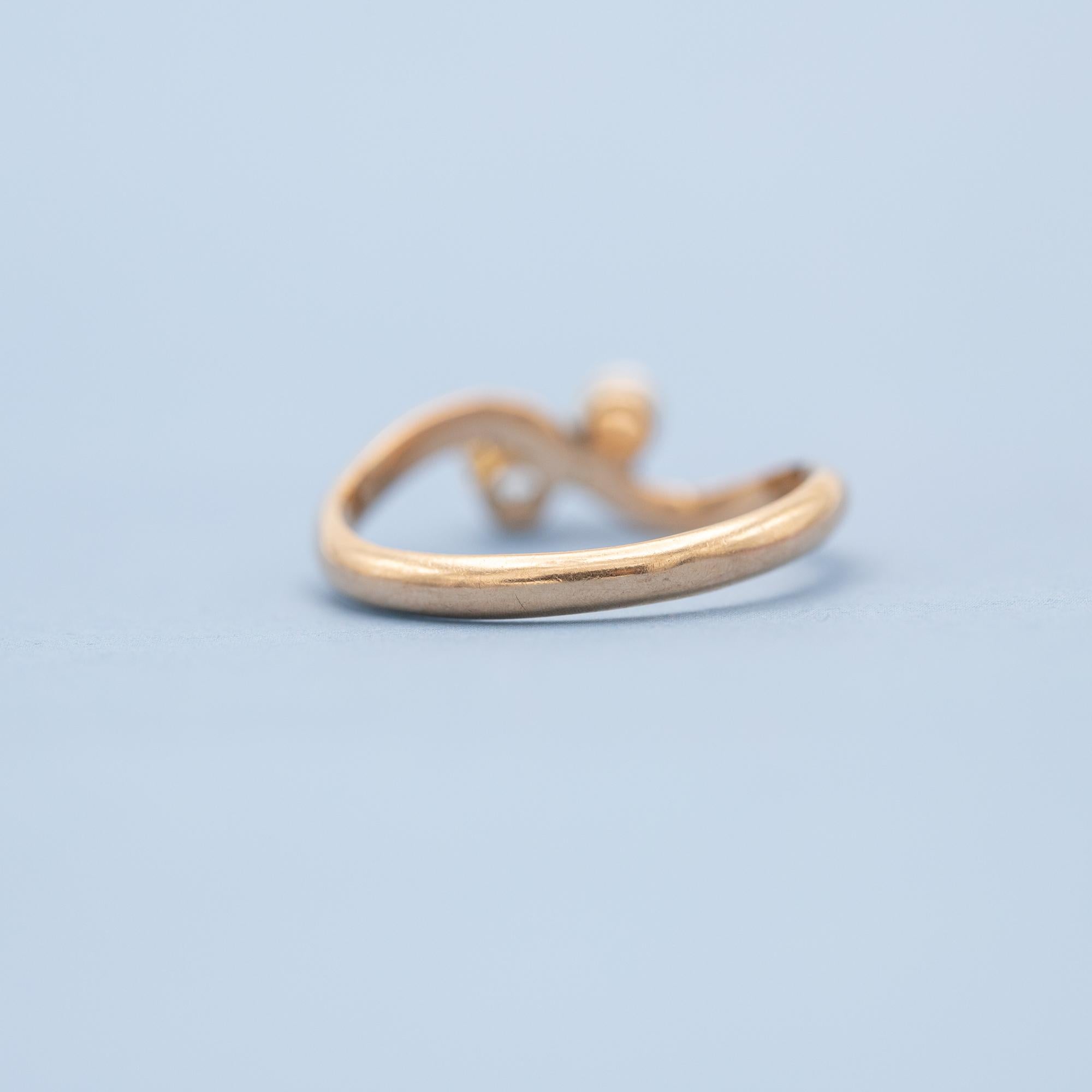 Antique 18K Toi et Moi ring - love ring - natural rose cut diamonds - engagement For Sale 6