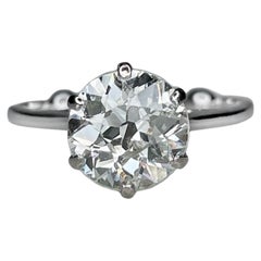 Antique 18K White Gold 2.00ct Diamond Engagement Ring