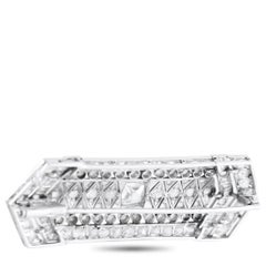 Antique 18K White Gold 3.85ct Diamond French Brooch MF14-020326