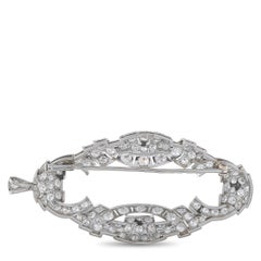 Antique 18K White Gold 5.0ct Diamond Plaque Brooch MF04-062426