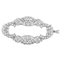 Antique 18K White Gold 5.0ct Diamond Plaque Brooch MF04-062426