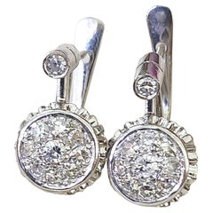 Antique 18k White Gold Diamond Earrings