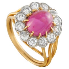 Antique 18K Yellow Gold 1.20ct Diamond and Ruby Ring MF21-050726