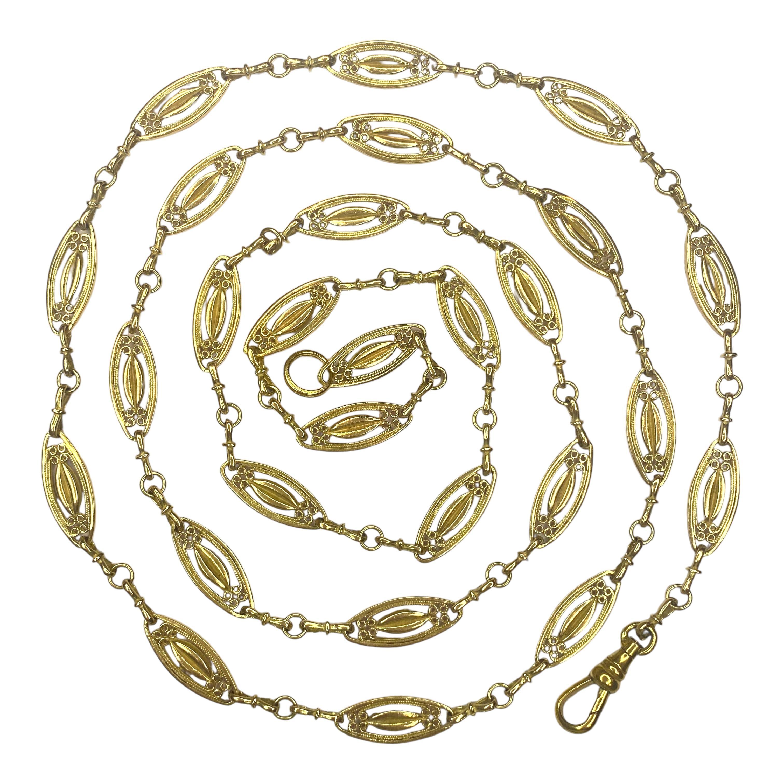 Women's or Men's Antique 18K Yellow Gold 42