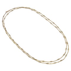 Antique 18k Yellow Gold 64" Pocket Watch Chain Necklace