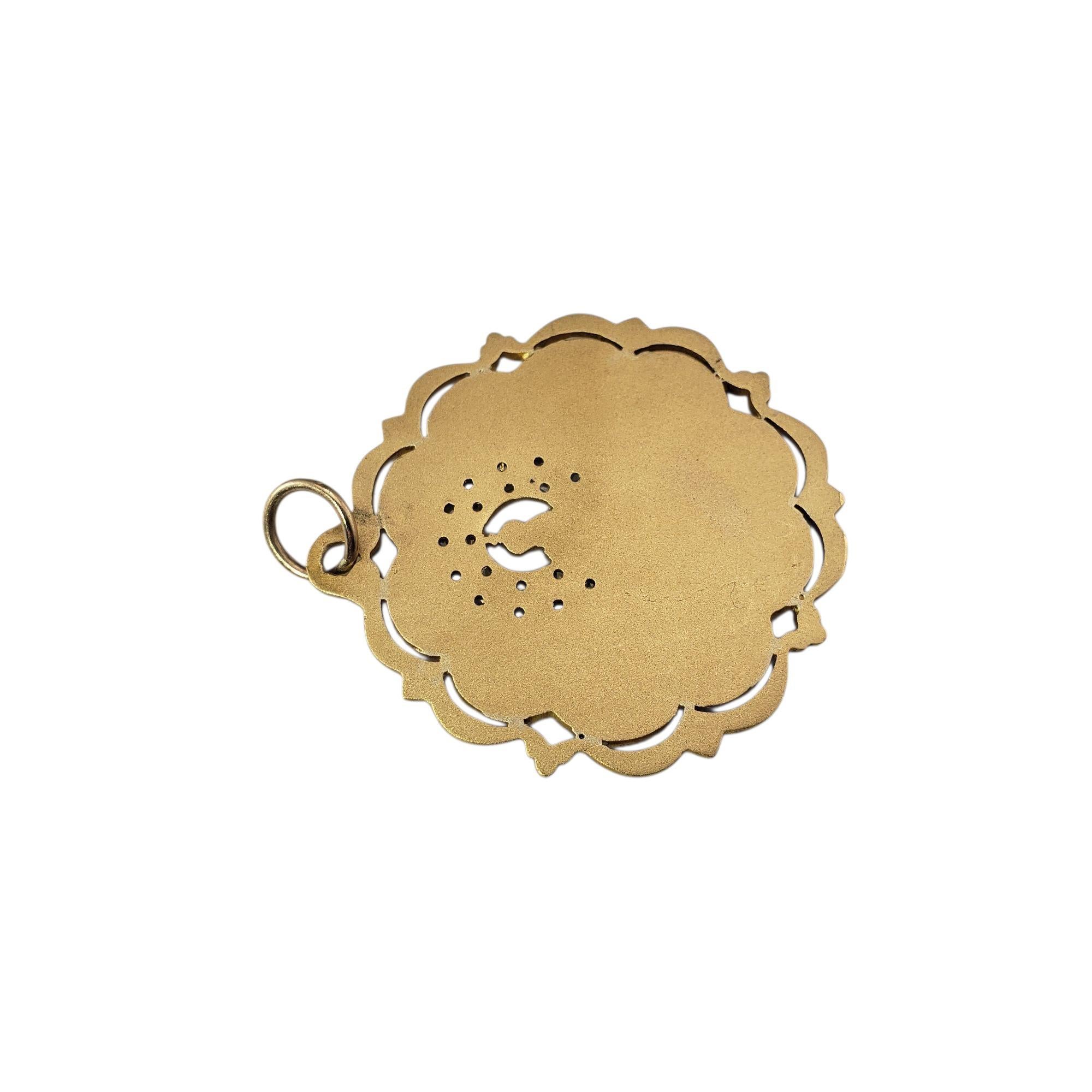 Rose Cut Antique 18K Yellow Gold and Diamond Virgin of Pilar Pendant #21973 For Sale
