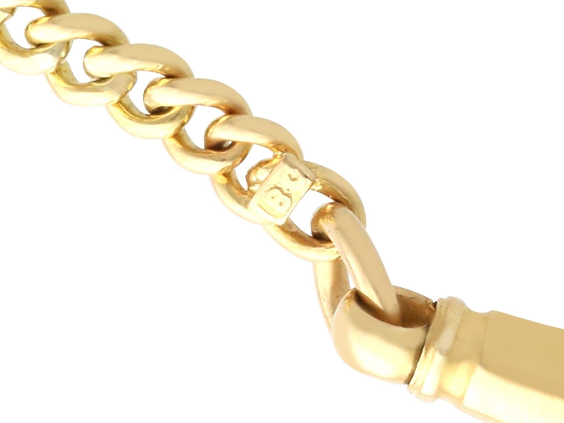 Women's or Men's Antique 18k Yellow Gold and Platinum Ladies Fob Watch Chain Circa 1910 For Sale