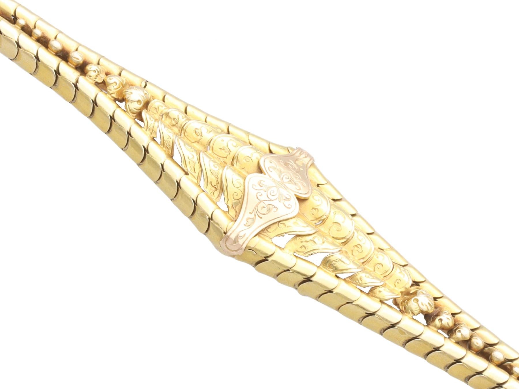 Antikes Armband aus 18 Karat Gelbgold von Hunt & Rosell im Angebot 1