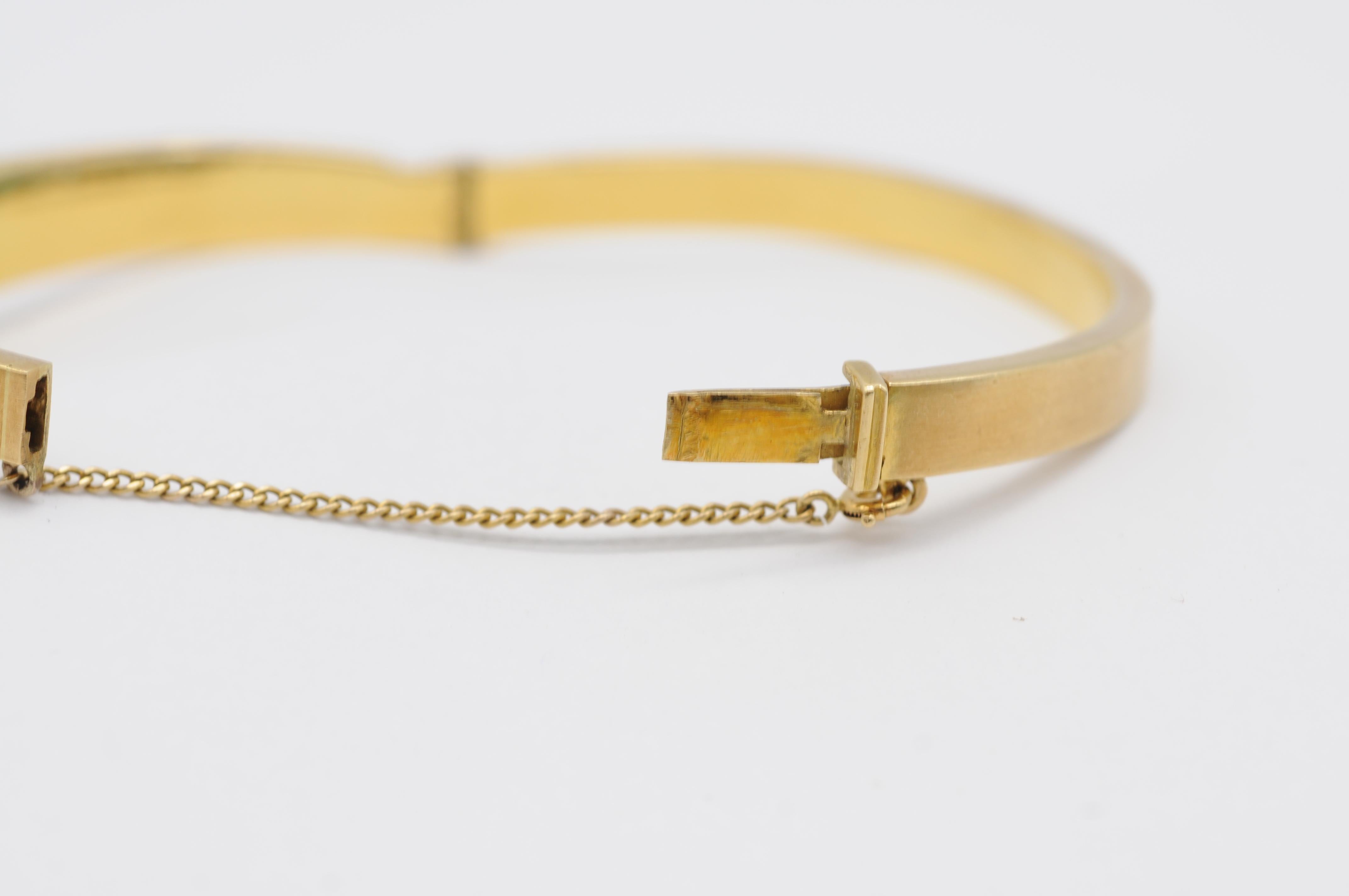 Antique 18k Yellow Gold Bracelet with 12 Emeralds (0.40ct) & 14 Diamonds For Sale 10
