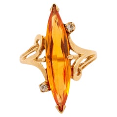 Antique 18k Yellow Gold Cocktail Citrine Ring