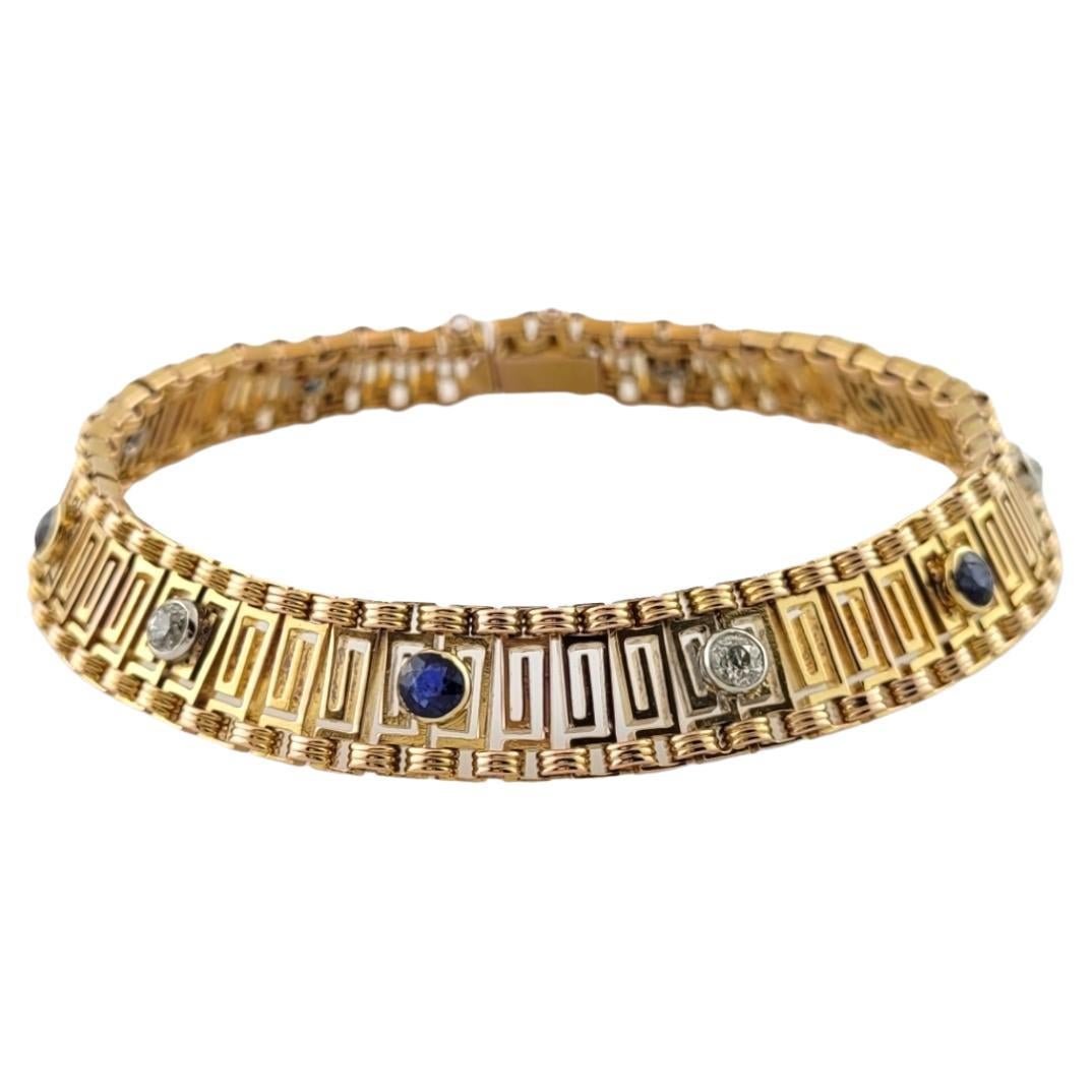 Antique 18K Yellow Gold Diamond Bracelet #15828