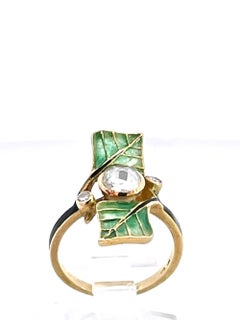 Antique 18K Yellow Gold Diamond Cluster Ring, Circa 1900, France