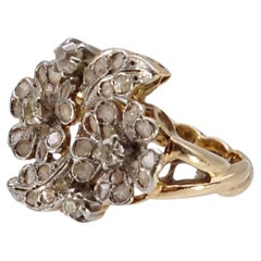 Antique 18K Yellow Gold Diamond Cluster Ring, Circa 1920, France