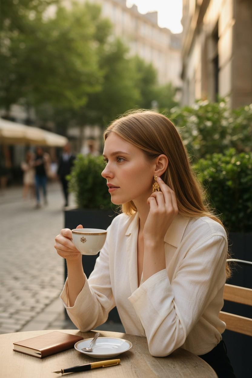 Antiquities Boucles d'oreilles pendantes gothiques en or jaune 18K avec diamants Mélange frappant de l'ancien monde Pour femmes en vente