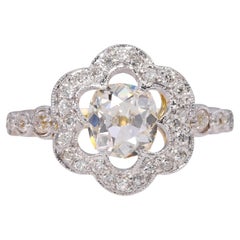 Antique 18k Yellow Gold English J & P 1.25ctw Old Mine Diamond Ring