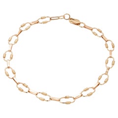 Brazalete Eslabón Antiguo de Oro Amarillo de 18 K