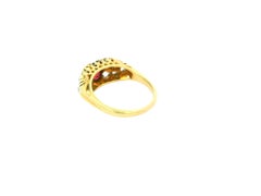 Antique 18K Yellow Gold Filigree Ruby Pave Sides Ring
