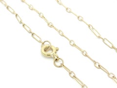 Antique 18k Yellow Gold GIA 2.10ctw M SI1 Old Diamond Solitaire Handmade Chain