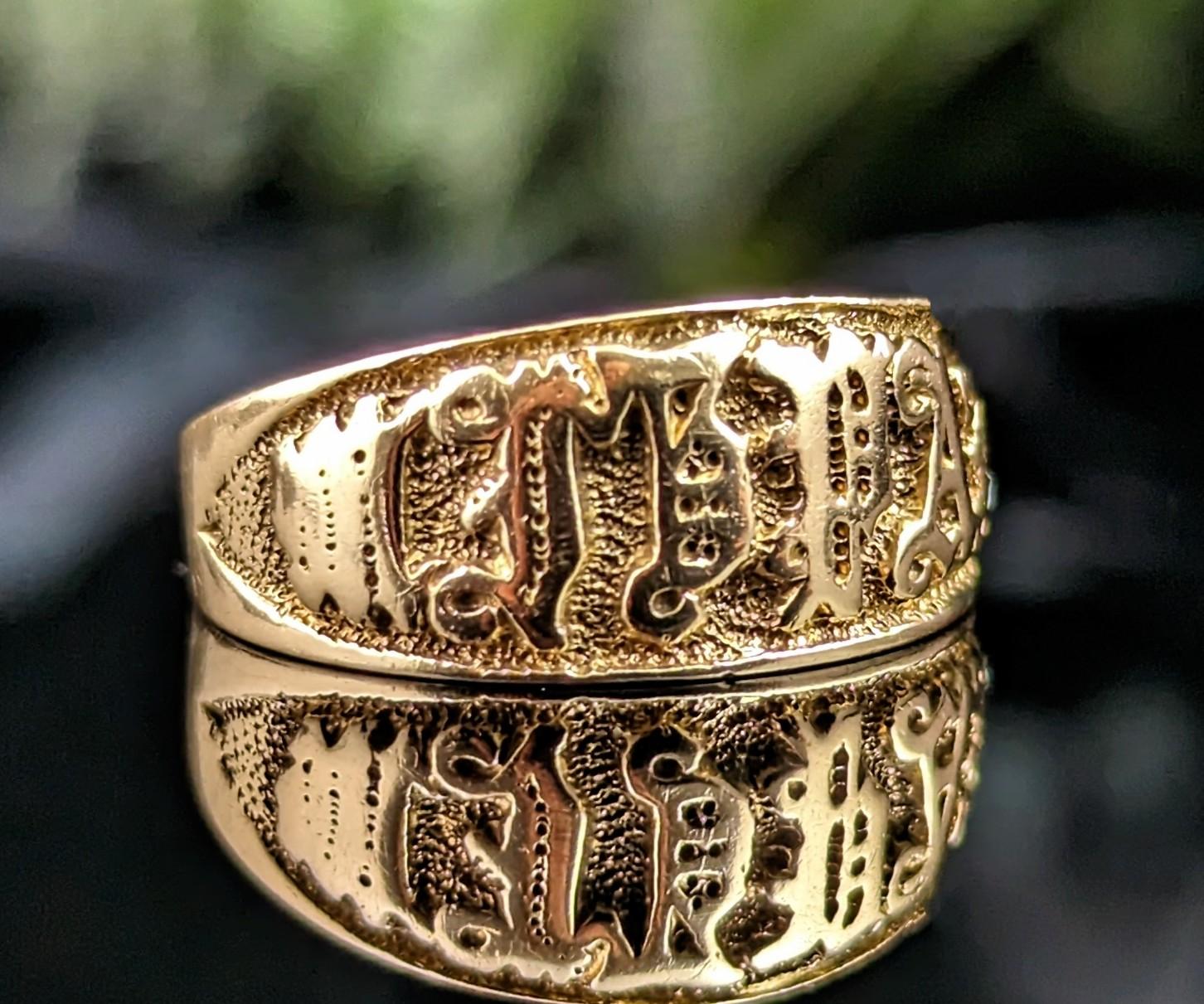 Antique 18k yellow gold Mizpah ring, Victorian  6