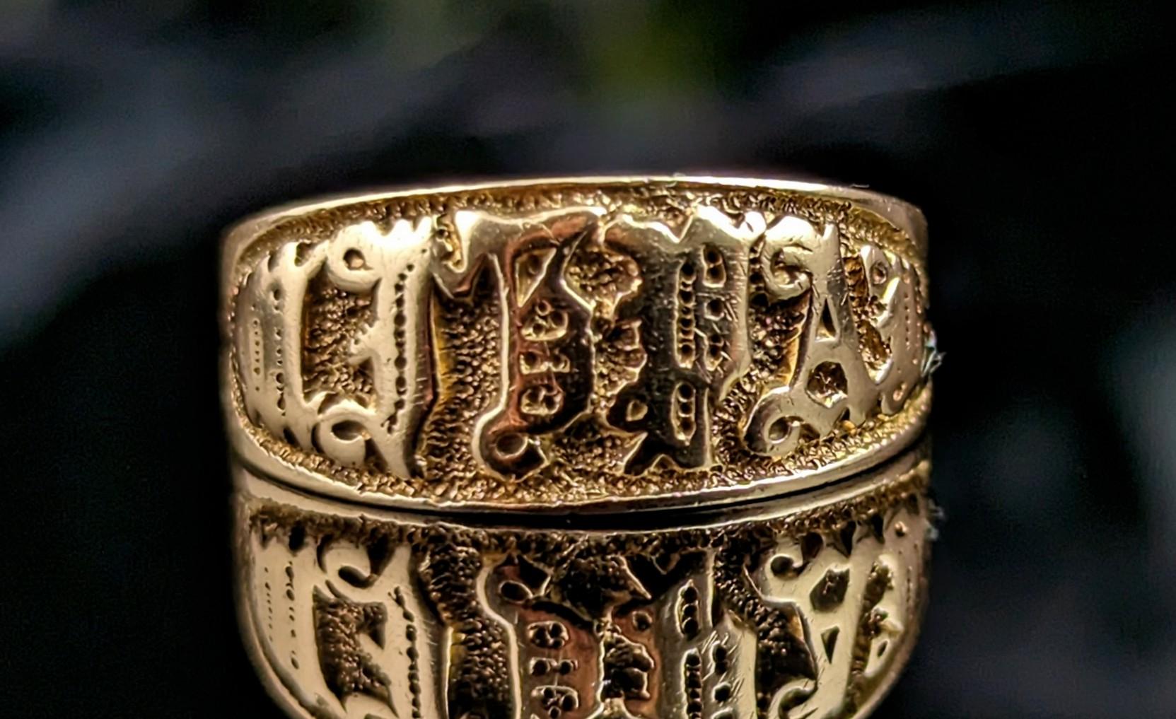 Antique 18k yellow gold Mizpah ring, Victorian  7