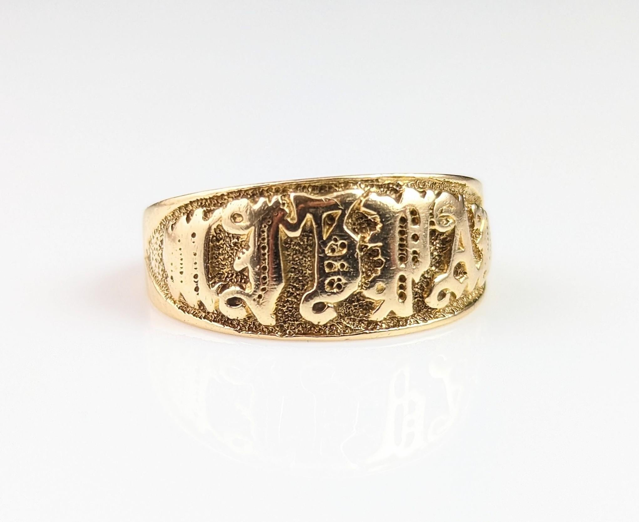 Antique 18k yellow gold Mizpah ring, Victorian  8