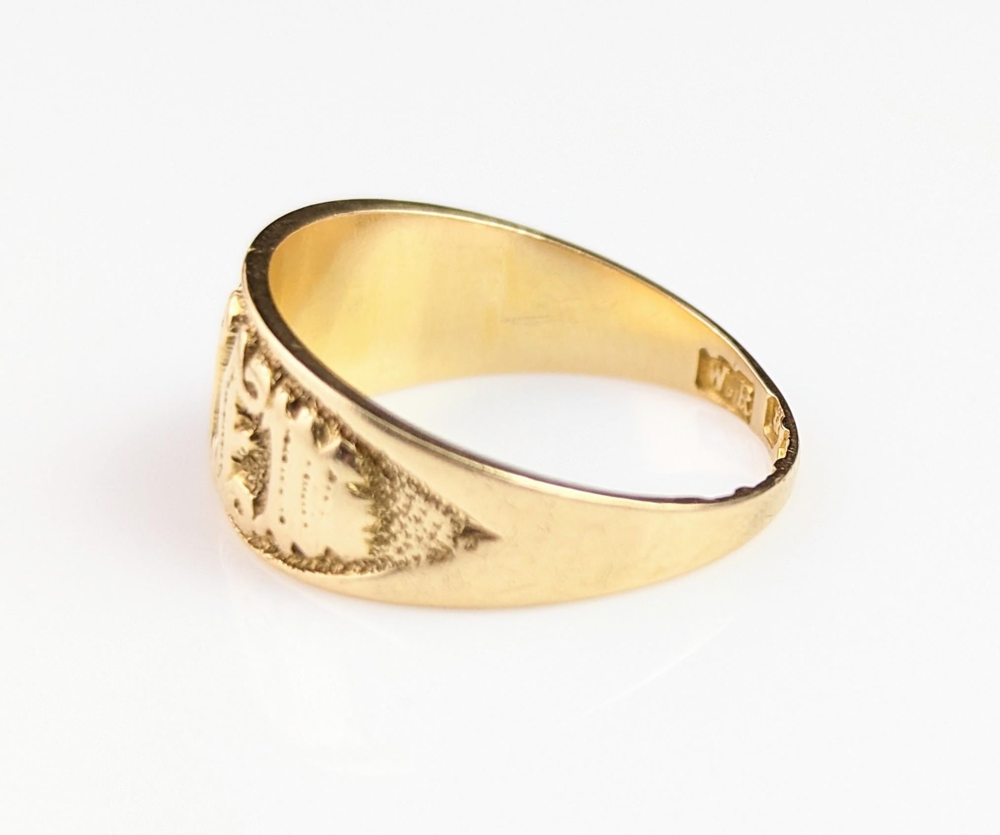 Antique 18k yellow gold Mizpah ring, Victorian  9