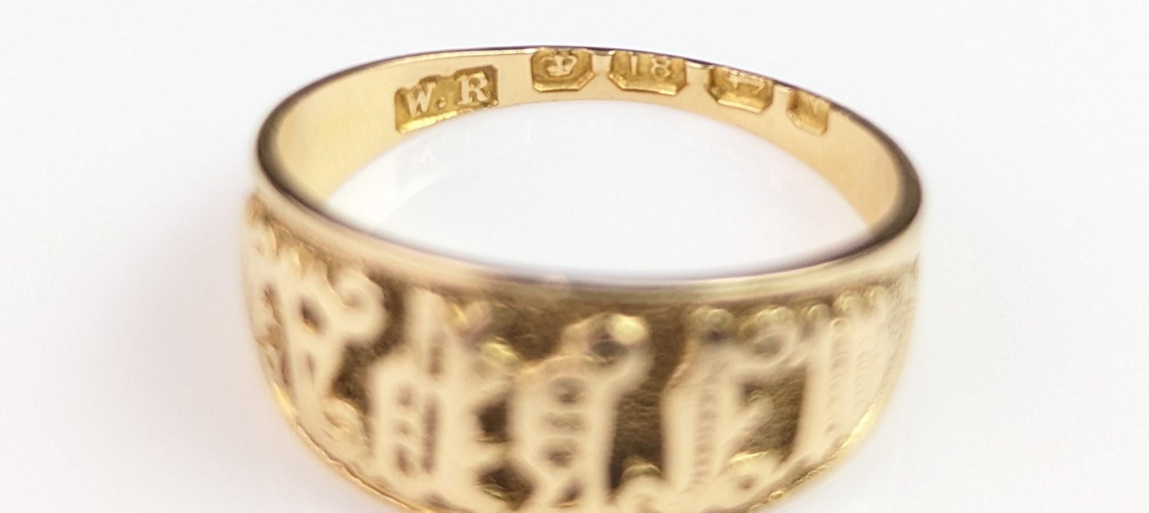 Antique 18k yellow gold Mizpah ring, Victorian  10