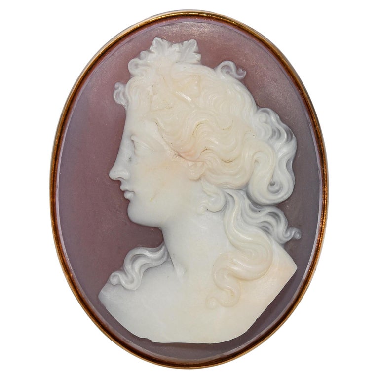 Broche Ancienne Pierre Nacre - Occasion Vintage - Bijou Fantaisie