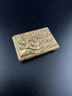 Antique 18k Yellow Gold Ornate Pill Box/Circa 1880's