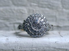 Antique 18 Karat Yellow Gold / Platinum Diamond Cluster Ring, 2.93 Carat