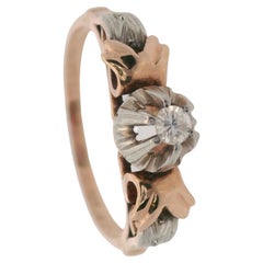 Antiker Ring aus 18 Karat Gelbgold mit Diamanten