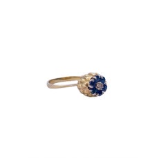 Antique Sapphire & Diamond Yellow Gold Ring