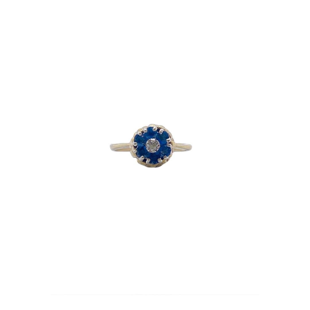 antique sapphire and diamond ring yellow gold