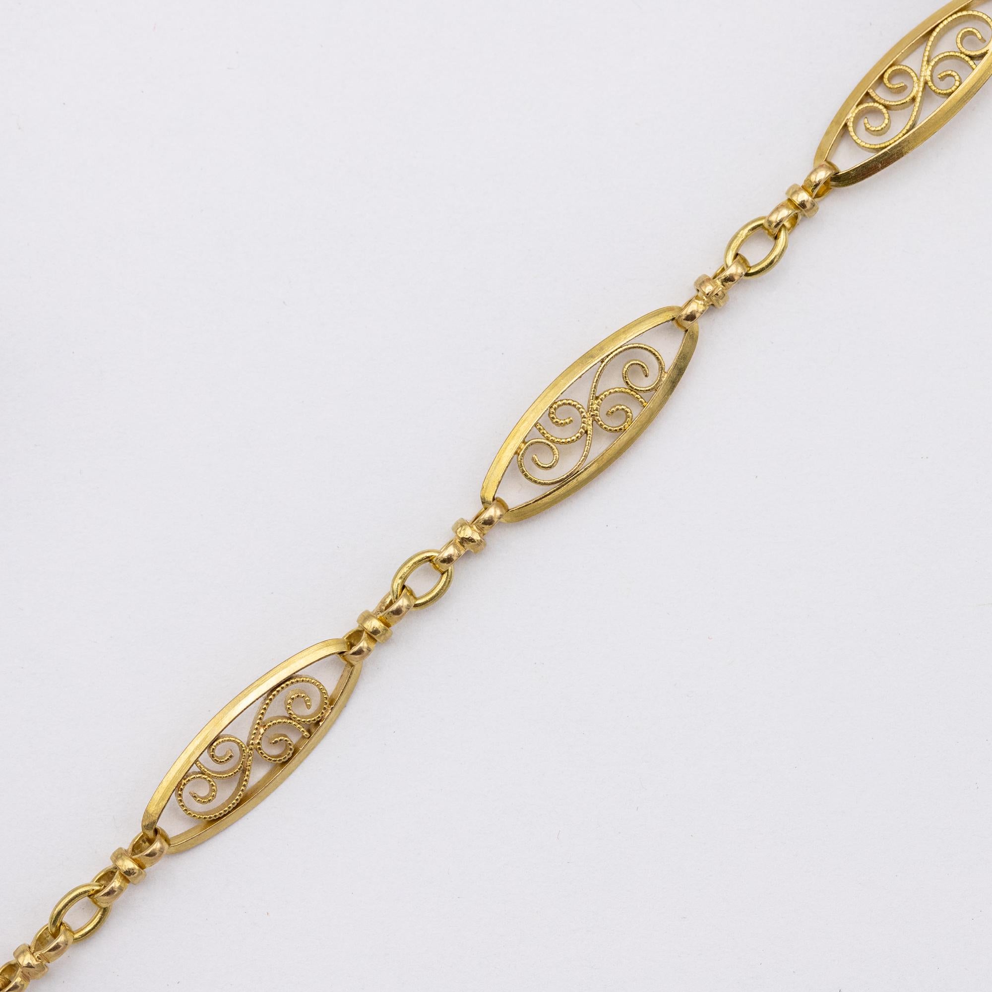 Women's or Men's Antique 18k gold Sautoir necklace, 155cm long guard, Victorian double rope chain
