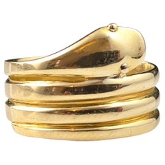 Antique 18k yellow gold snake ring, Victorian