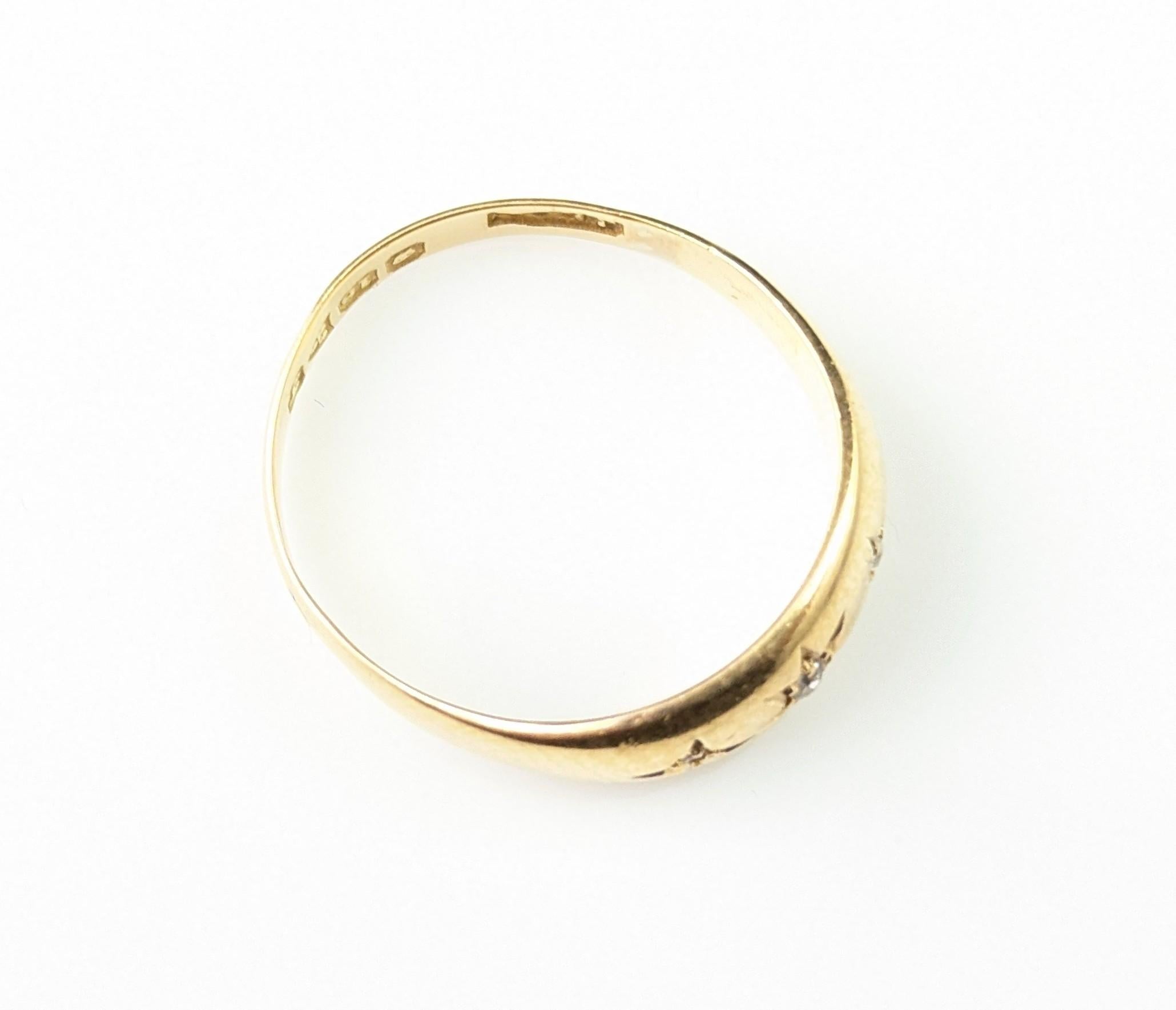 Antique 18k yellow gold star set diamond ring, Art Deco era 4