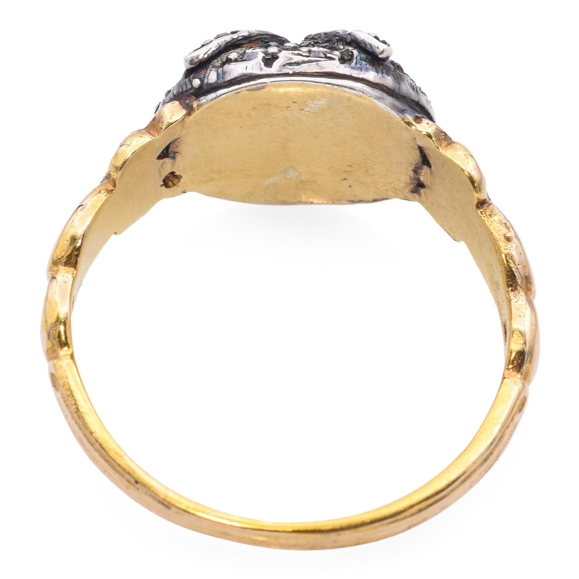 Bague hibou ancienne en or jaune 18 carats, argent sterling, rubis et diamants Pour femmes en vente