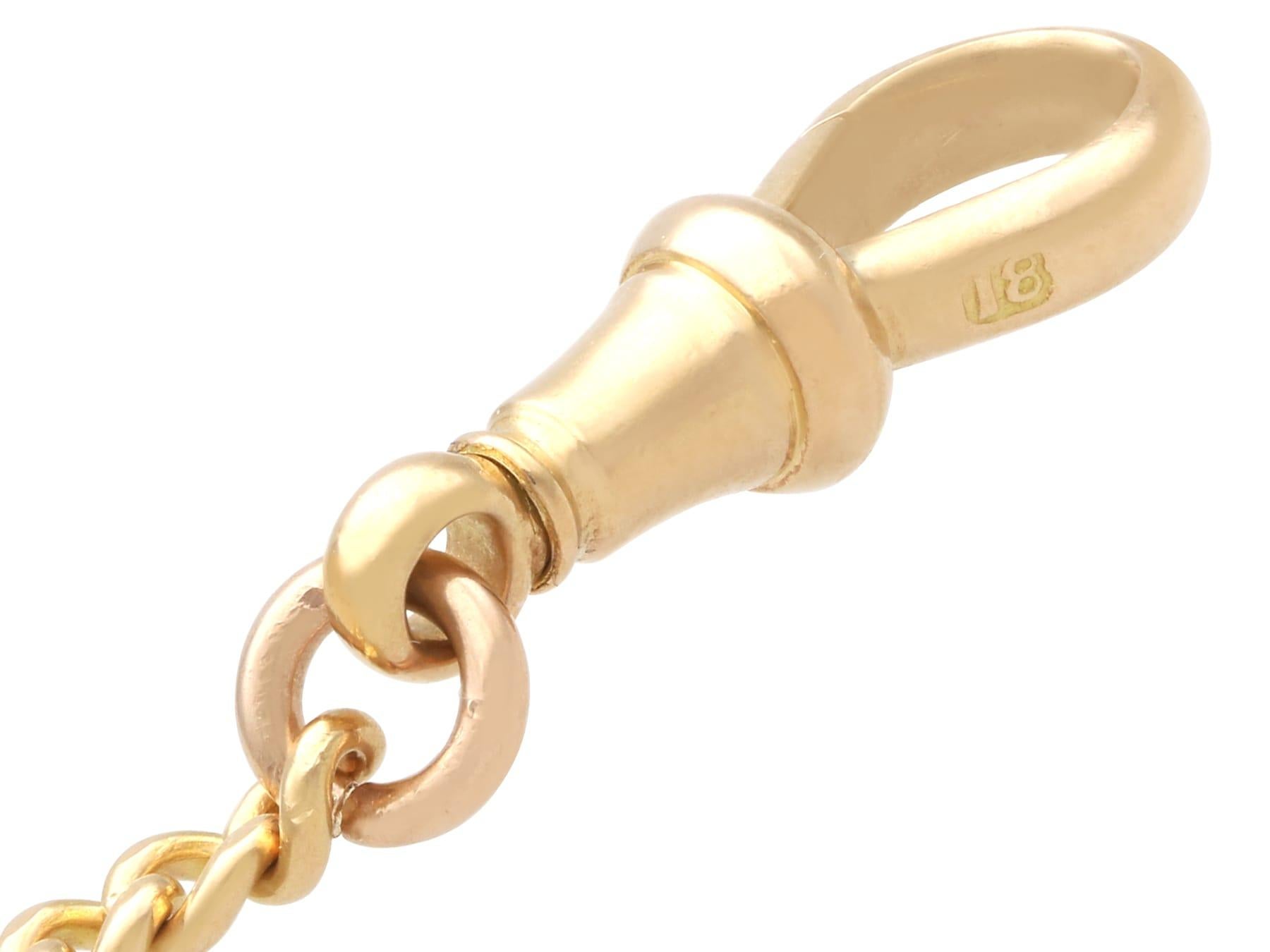 Antique 18k Yellow Gold Watch Chain Circa 1900 in vendita 7