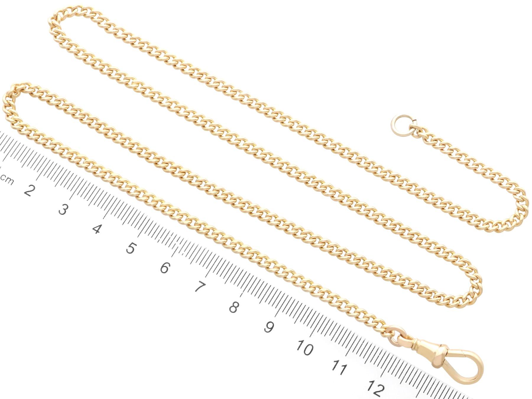 Antique 18k Yellow Gold Watch Chain Circa 1900 in vendita 8