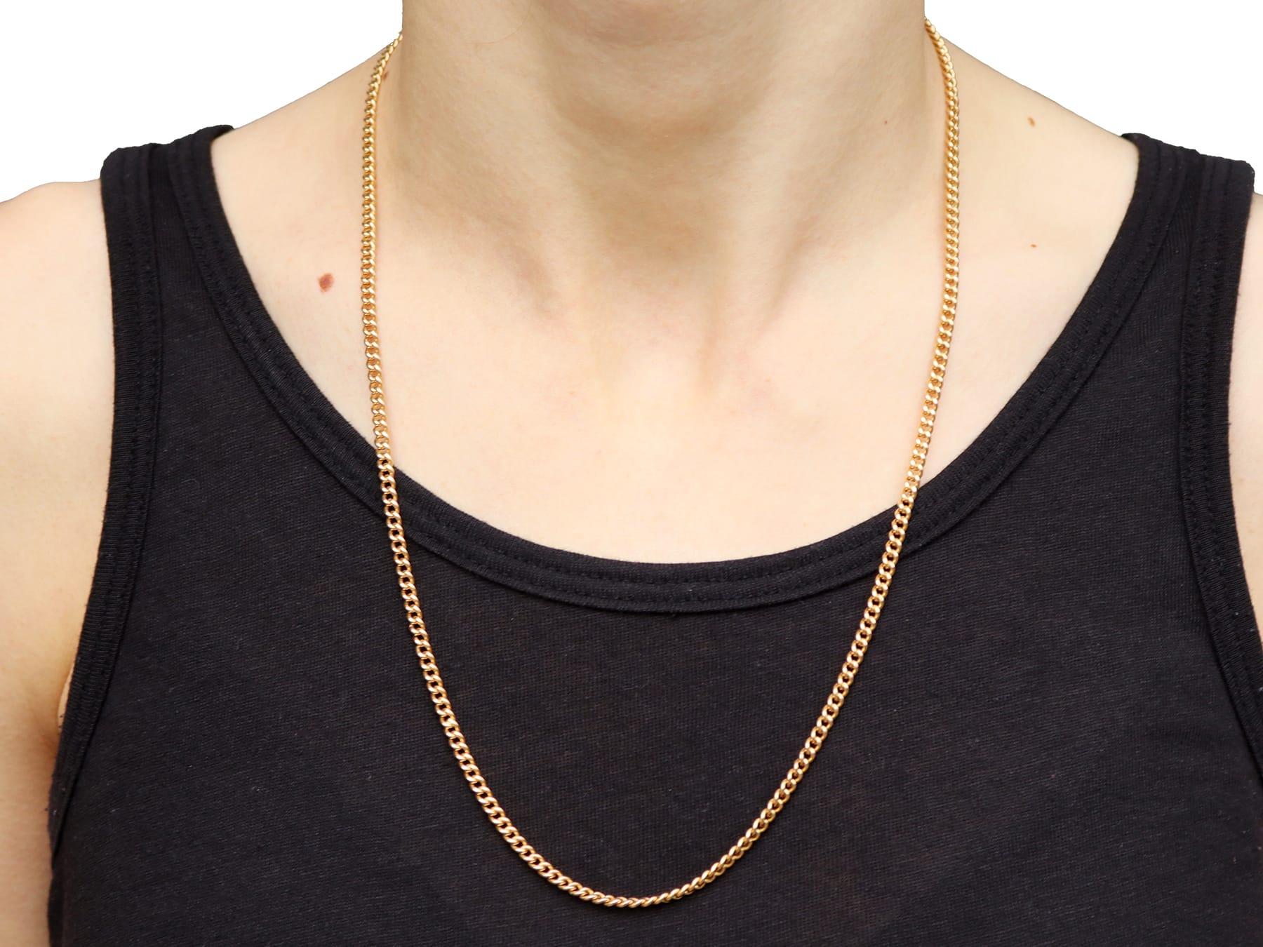 Antique 18k Yellow Gold Watch Chain Circa 1900 in vendita 9