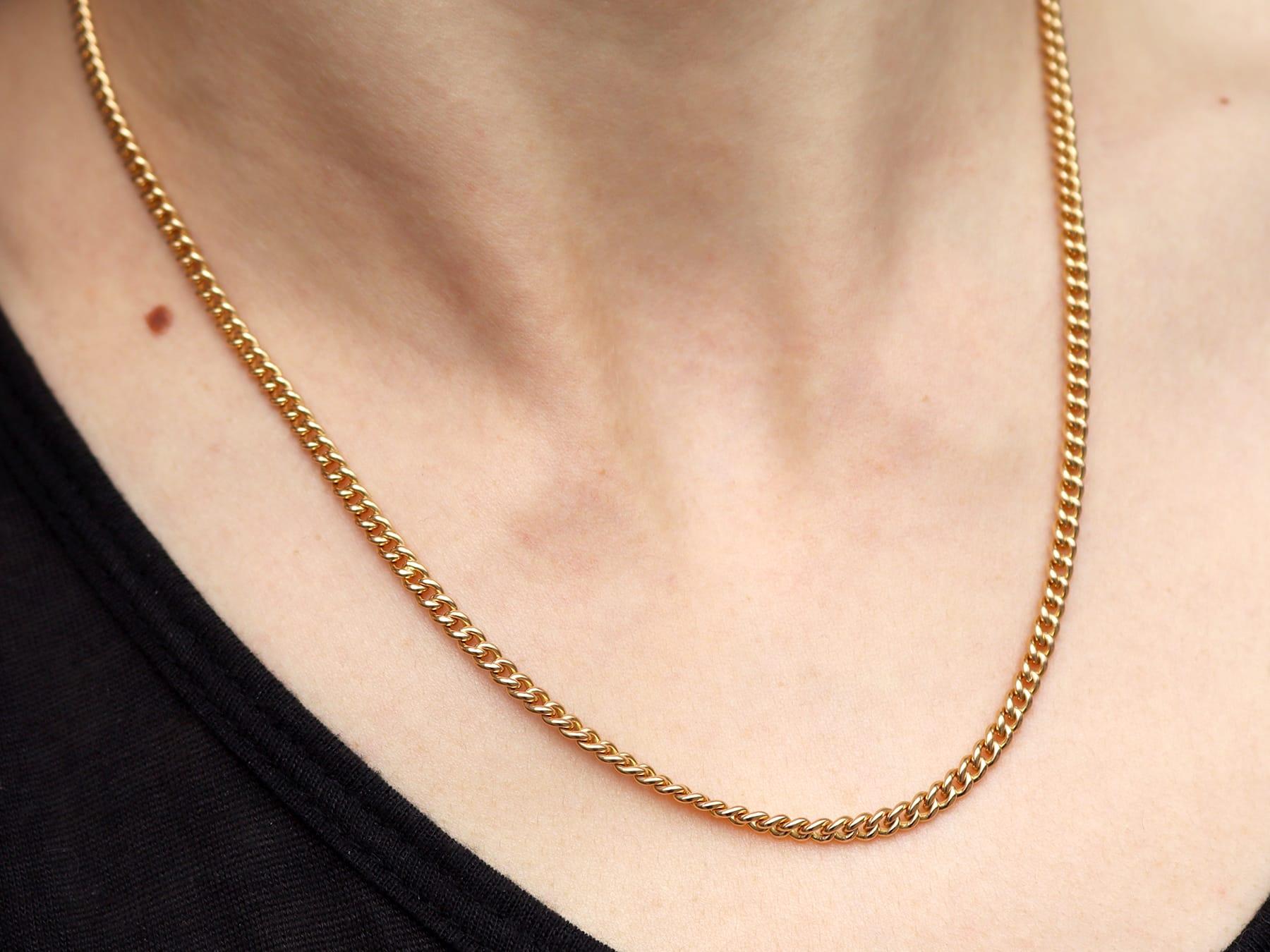 Antique 18k Yellow Gold Watch Chain Circa 1900 in vendita 10