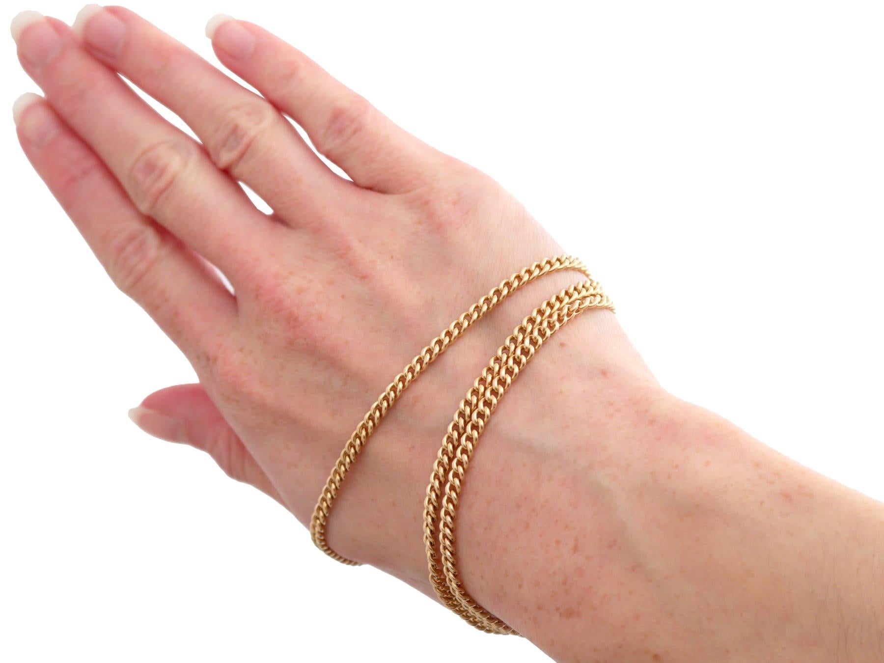 Antique 18k Yellow Gold Watch Chain Circa 1900 in vendita 11