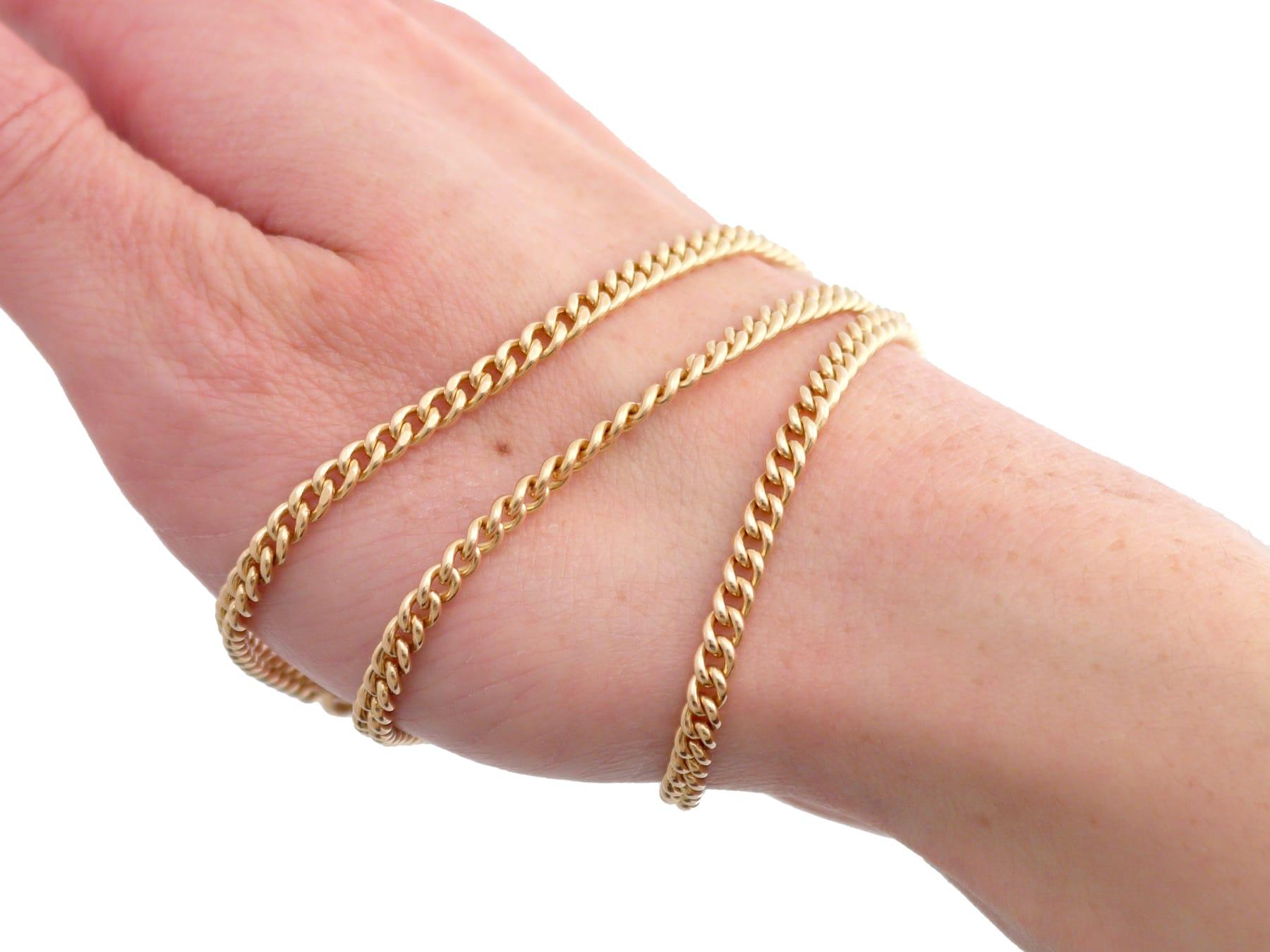Antique 18k Yellow Gold Watch Chain Circa 1900 in vendita 12