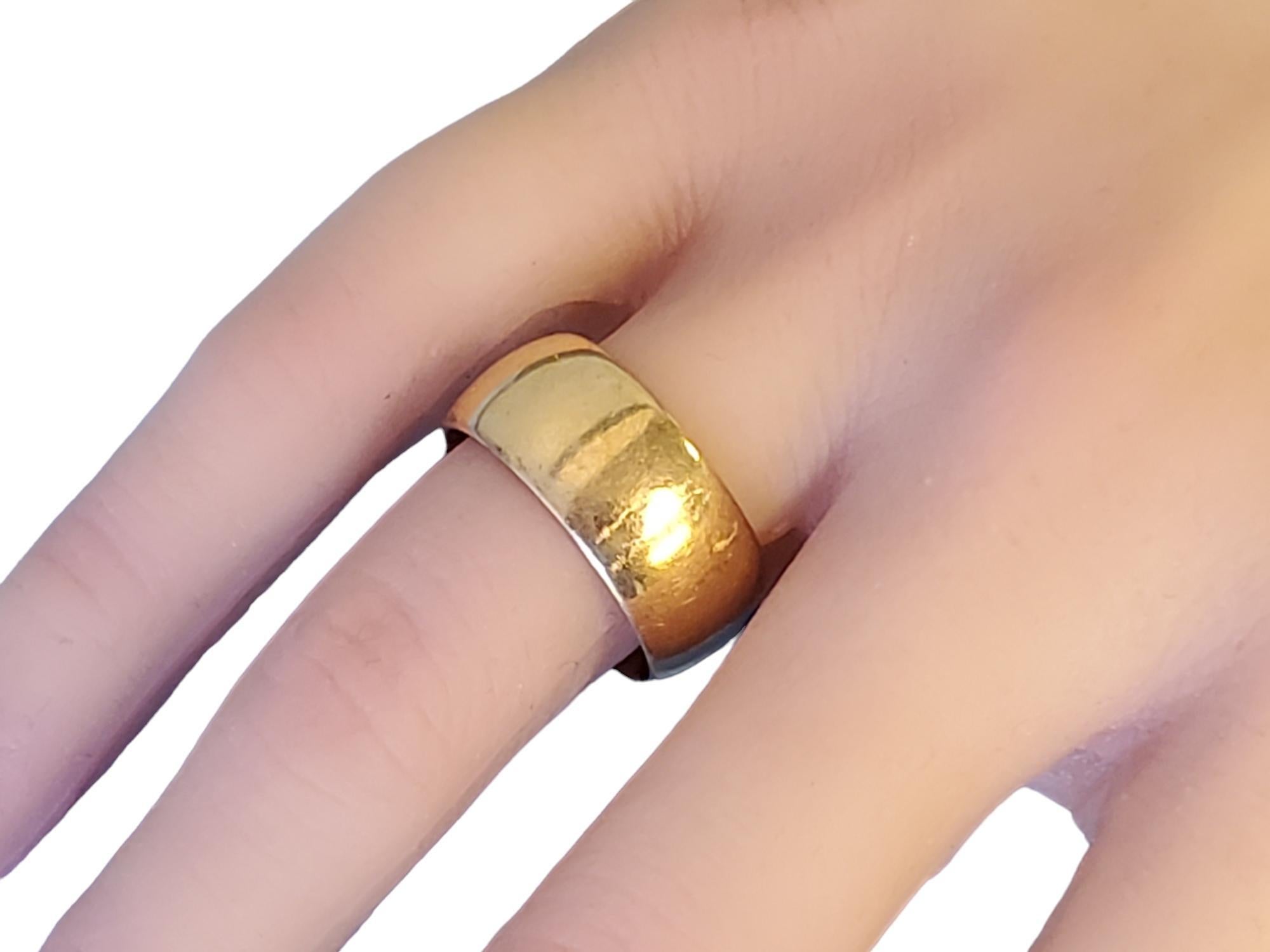 Antique 18k Yellow Gold Band Circa 1896

Listed is an antique 18k yellow gold band engraved with initials, date and stamped for 18k gold. This was purchased with other pieces from an an old estate. The ring is 9.2mm wide and done in heavy 18k yellow
