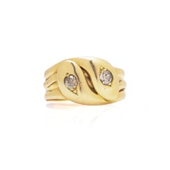 Antiker 18KT Gold Diamant Schlangenring