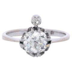 Anello di fidanzamento antico in oro 18kt con diamante da 1,70 carati