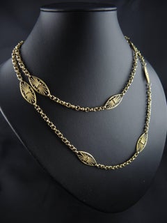 Antique 18 Karat Gold Watch Chain / Long Necklace, Late 19th Century