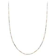 Antique 18kt yellow and white Gold Pocket Watch Chain Necklace