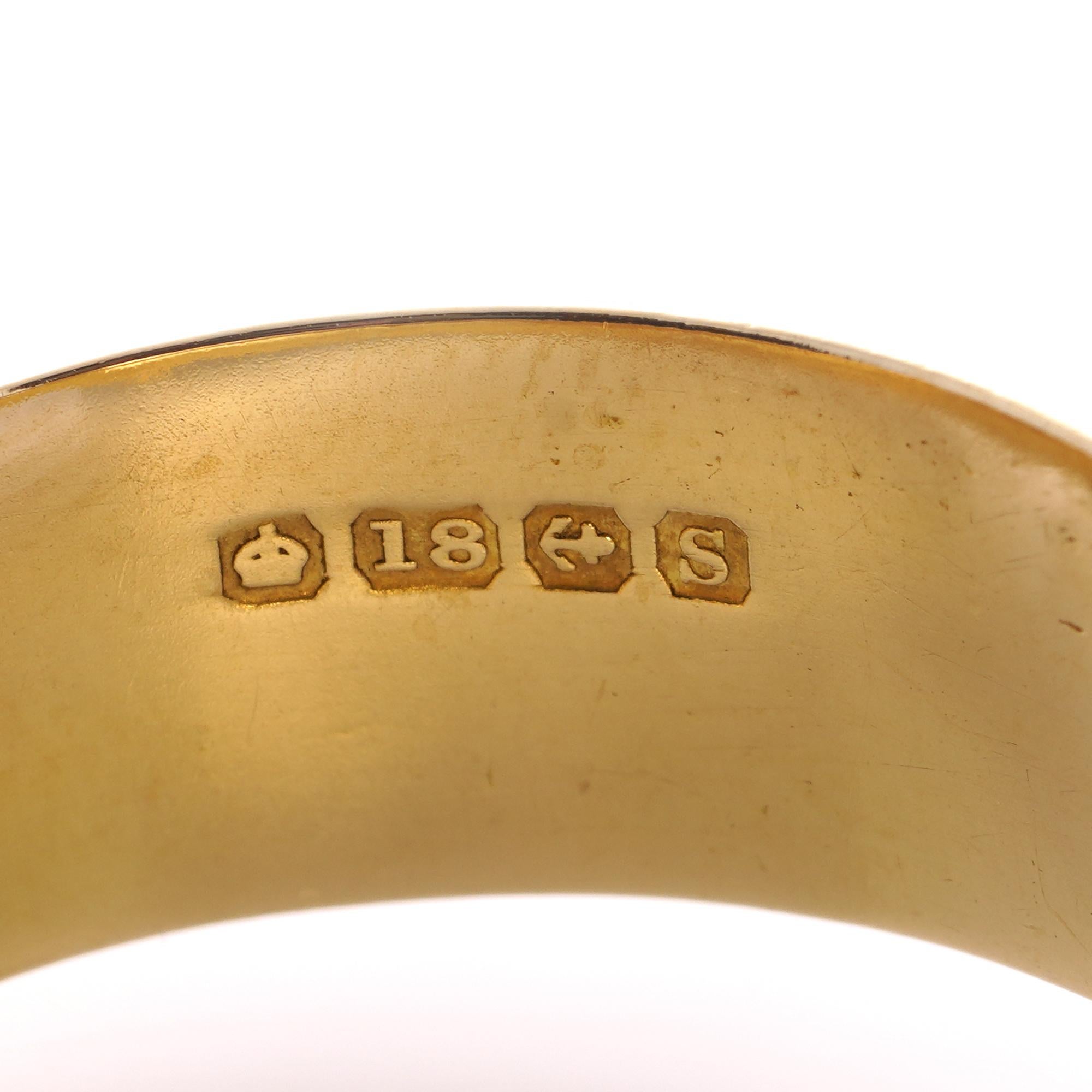 Antiquité boucle de ceinture en or jaune 18kt homme grande taille Z 1/2 anneau avec diamant  en vente 2
