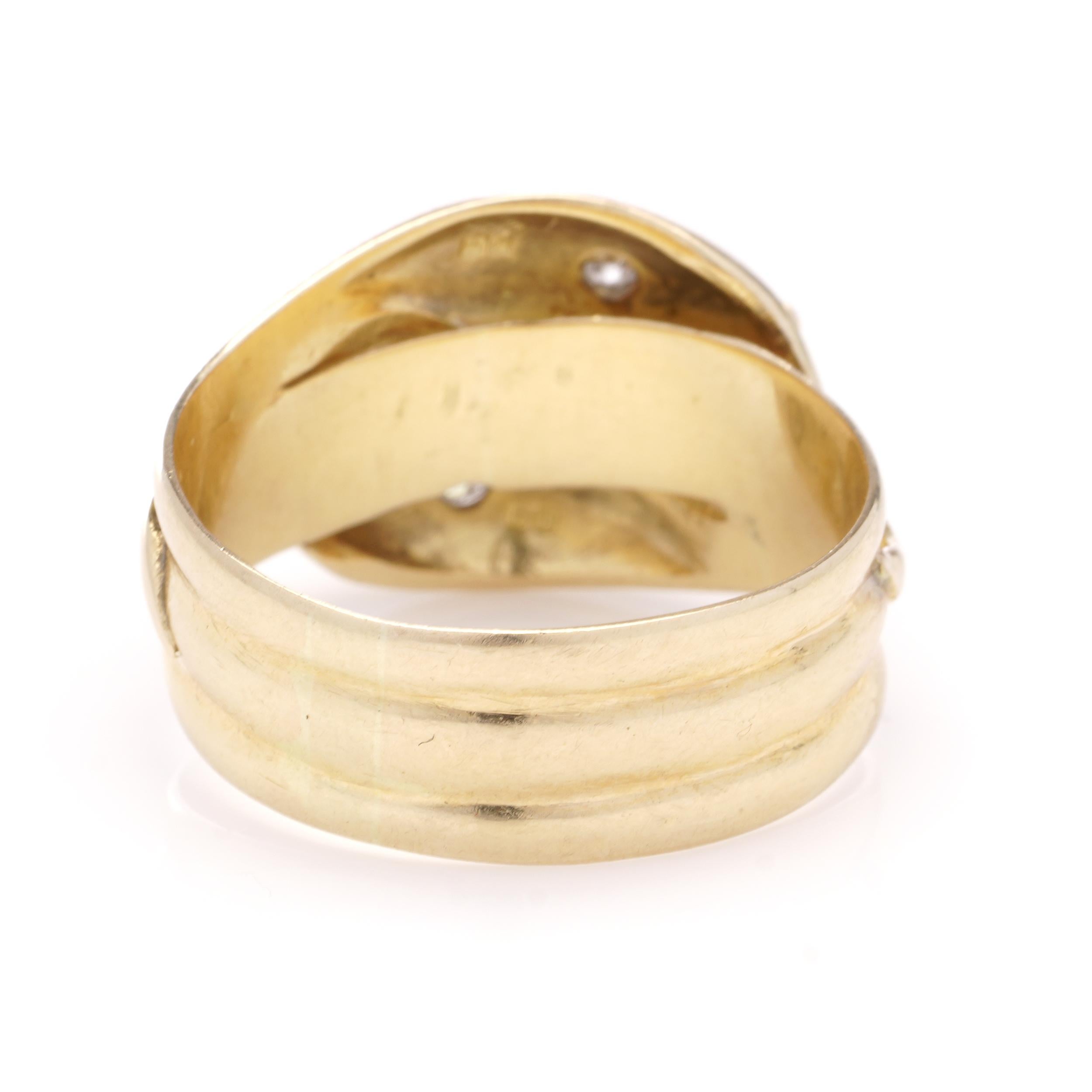Antique 18kt yellow gold men's band ring in the shape of a pair of coiled snakes For Sale 2